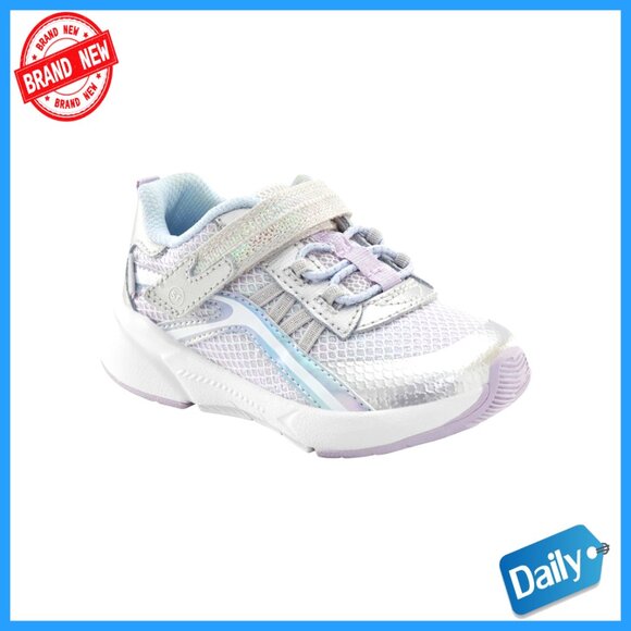 Unisex Kids Athletic Sneakers Hook Loop Closure Machine Washable